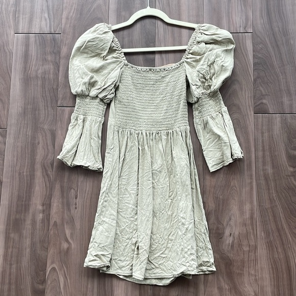 Wayf Juliet Sleeve Linen Blend Dress - Picture 3 of 5